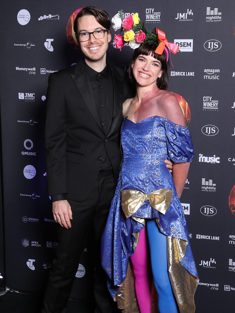 Aimon Clark and Patience Hodgson, 2021 Queensland Music Awards, Fortitude Valley, Brisbane. Photographer: Liam Kidston.