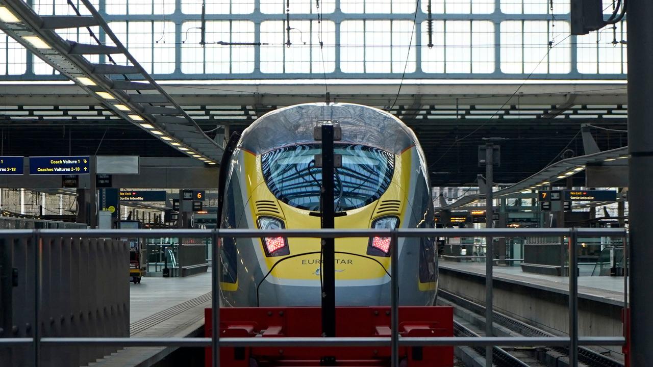 An international high-speed Eurostar train on a platform in St Pancras International railway station in London. Picture: Niklas Halle'n/AFP