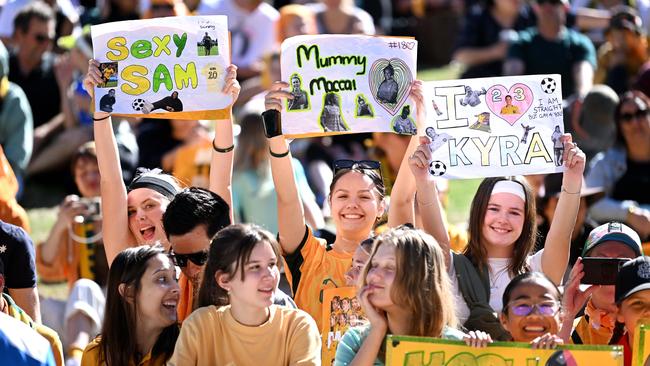 Matildas fans at Riverstage. Picture: Dan Peled / NCA NewsWire