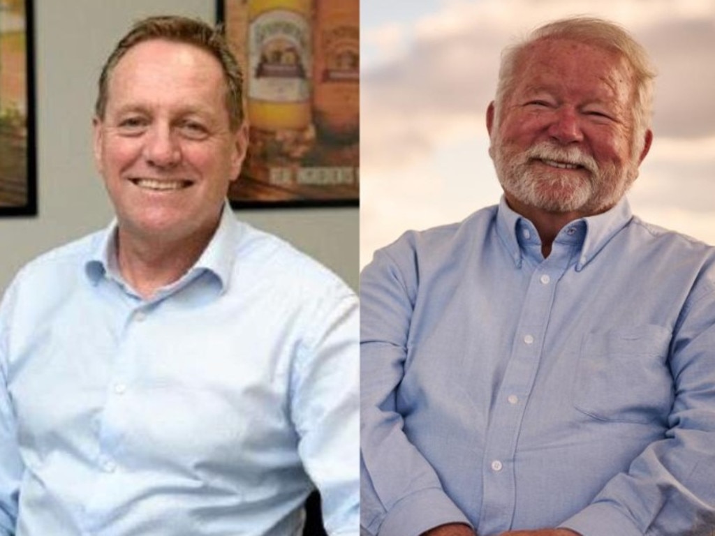 Bundaberg Brewed Drinks chair Terry O'Brien (left) took over the reins from former chair Cliff Fleming (right).