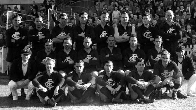 The Carlton Football Club that won the 1945 “Bloodbath” Grand Final at Princes Park.