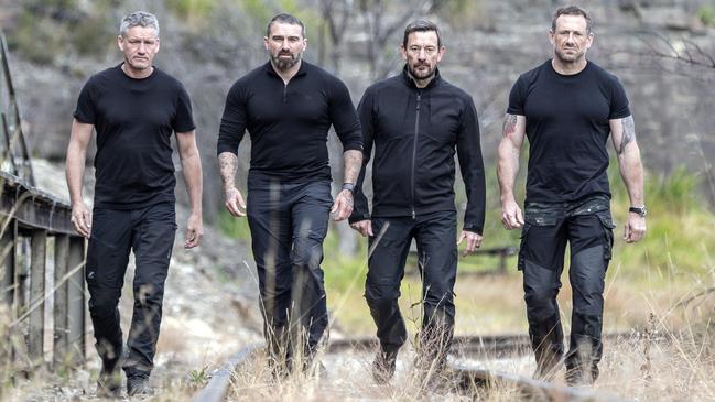 SAS Australia instructors Mark 'Billy' Billingham, Ant Middleton, Ollie Ollerton and Jason 'Foxy' Fox. Picture: Jeremy Grieve