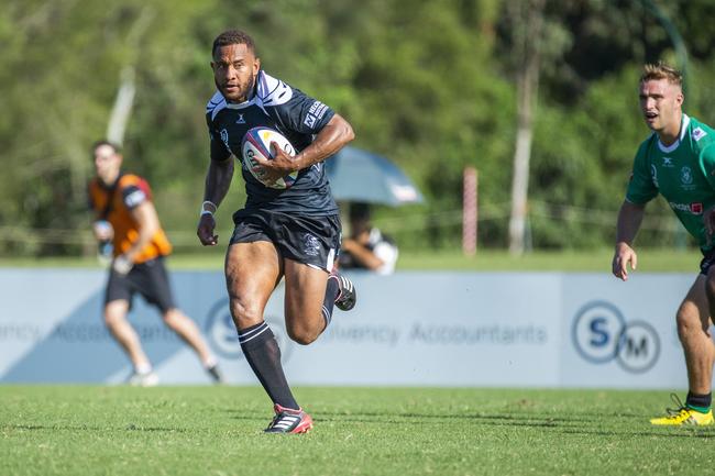 Former South Magpie Teti Tela runs the ball during the 2019 first grade season. Picture: Richard Walker