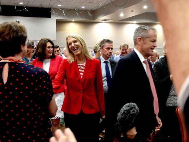 Anne Charlton pictured here with Bill Shorten at a town-hall meeting at the Everglades Country Club in April. Picture: Annika Enderborg