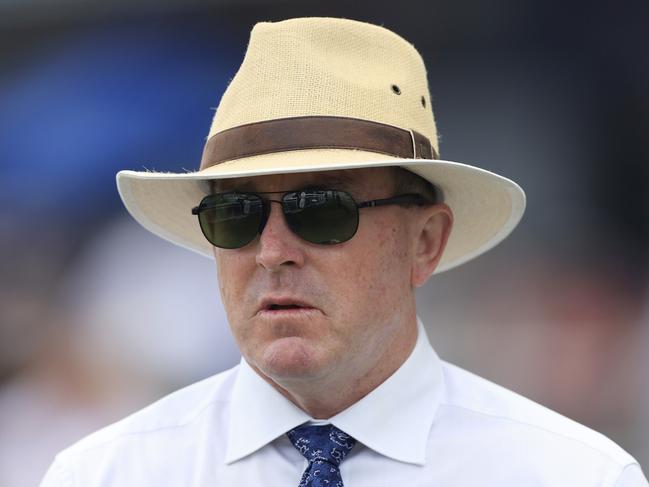 SYDNEY, AUSTRALIA - DECEMBER 18: John O'Shea looks on after winning race 6 the UNSW Handicap with Fashchanel during Sydney Racing at Royal Randwick Racecourse on December 18, 2021 in Sydney, Australia. (Photo by Mark Evans/Getty Images)