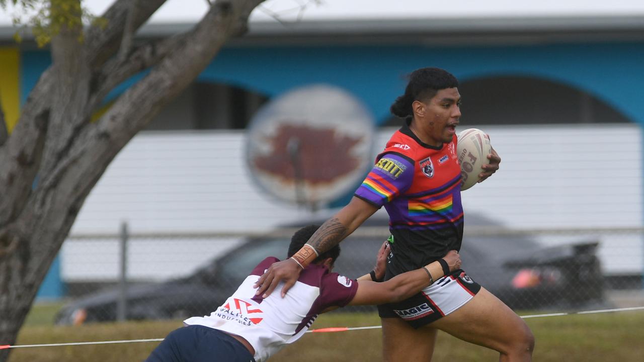 Kirwan SHS against Mackay SHS in a Round 3 Aaron Payne Cup clash at Kirwan SHS grounds. Kirwan's Elekana Suavai. Picture: Evan Morgan