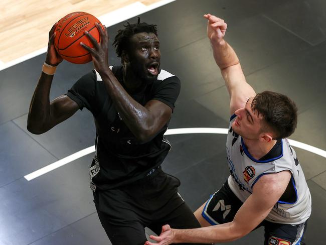 Hukporti will form a long and aggressive frontcourt tandem with Jo Lual-Acuil. Picture: Michael Klein