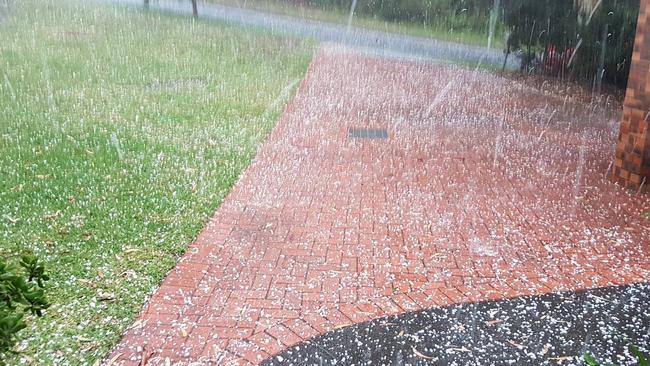 Hail on a Castle Hill yarn. Picture: Twitter/Charmaine_hetem