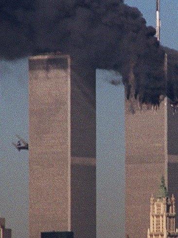 The second plane about to hit second tower during the September 11, 2001 terrorist attack on the World Trade Centre in New York. AP