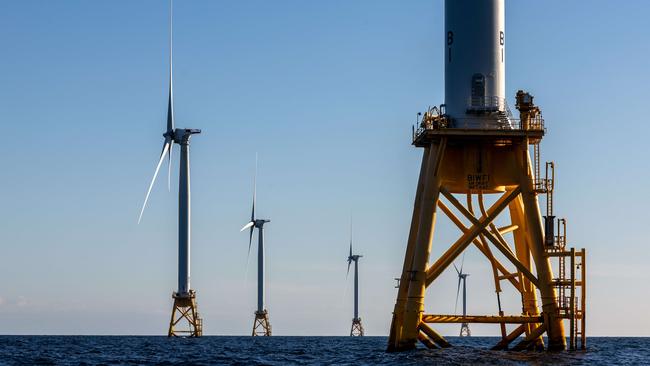 Offshore wind farms will play an increasing role in Australia’s energy generation from 2030, according to Net Zero Australia. Picture: AFP