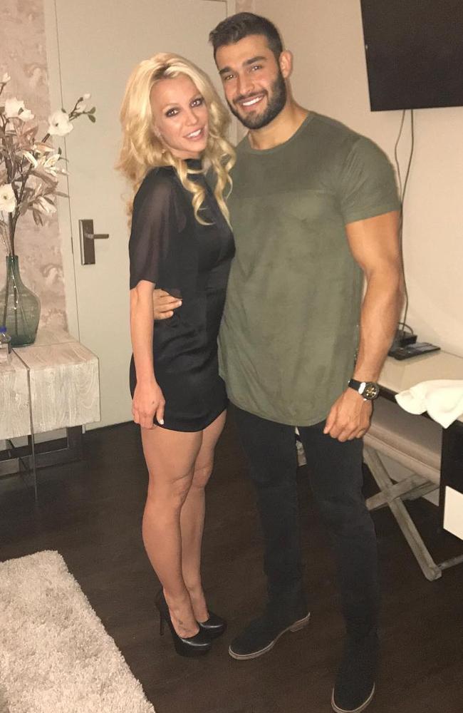 Britney with boyfriend Sam Asghari. Picture: Britney Spears/Instagram.