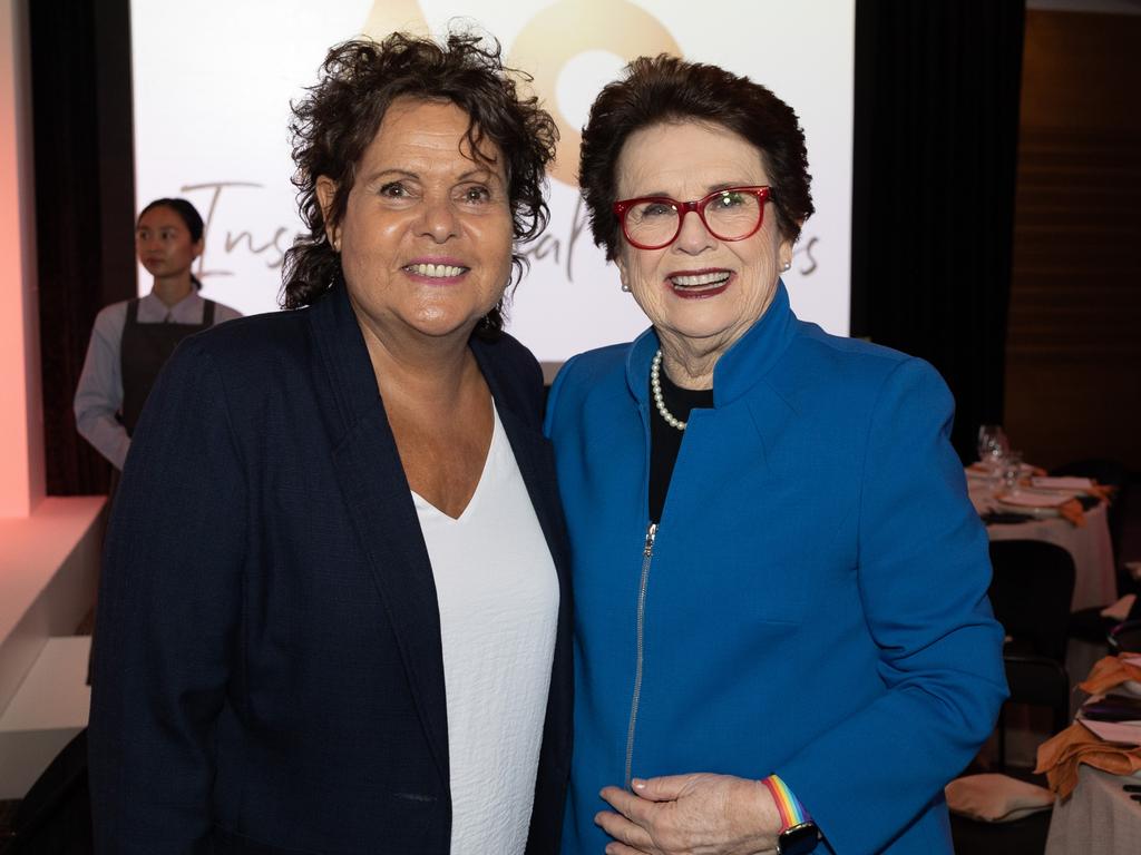 Evonne Goolagong Cawley and Billie Jean King at Zinc on Day 11 of the 2023 Australian Open. Picture: Tennis Australia/ Fiona Hamilton