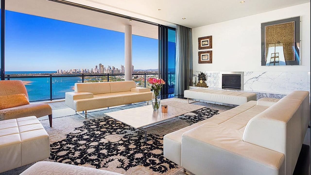 The penthouse boasts incredible views over the Broadwater.