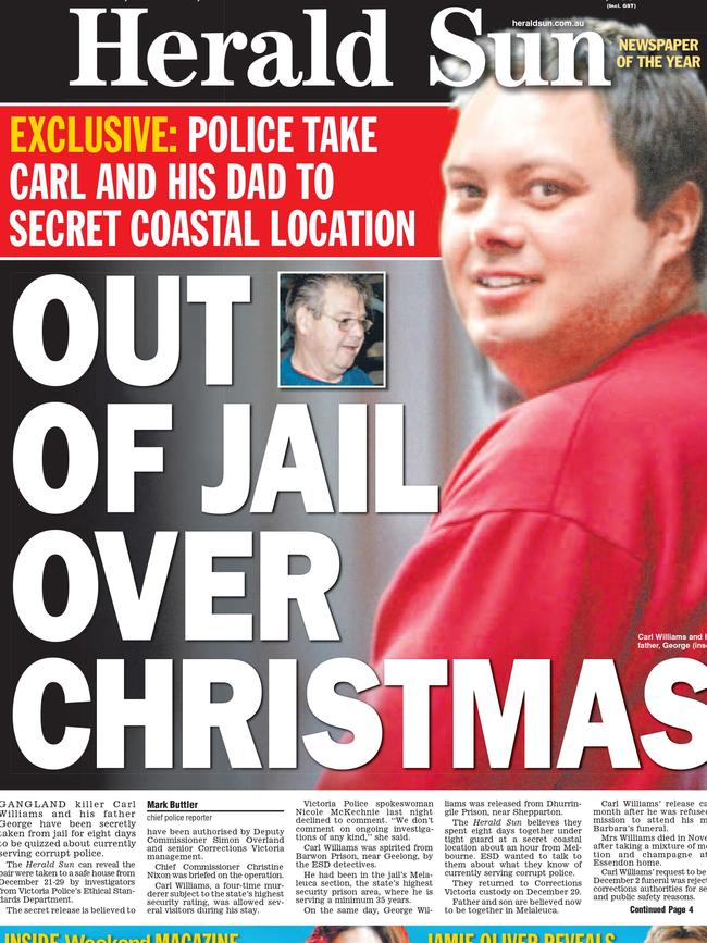 The Herald Sun reveals in January 2009 how Carl Williams spent Christmas.