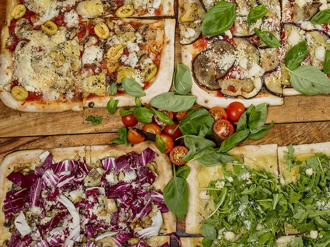 The LC Miami. Assorted vegan pizzas from Gigi. Picture: Jerad Williams