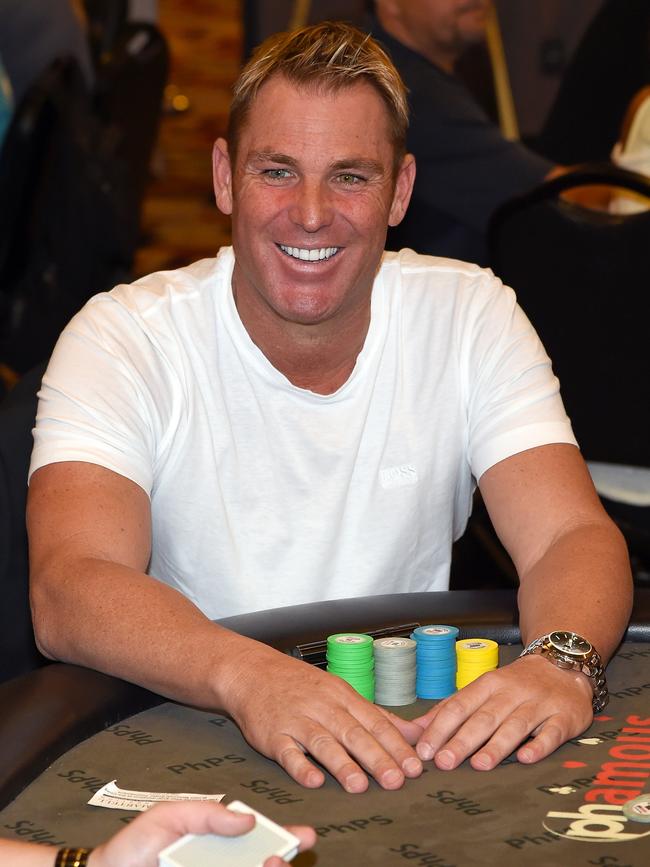 Shane Warne enjoyed playing poker. Picture: Ethan Miller/Getty Images