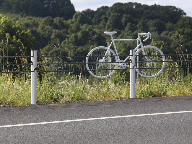 A Ghost Bike has been erected as a memorial to Hans Nico Battaerd who was killed in November 2016 while cycling home from a training ride with the Ballina Masters Cycling Club.