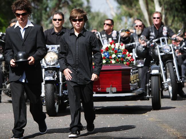 Rick and Ryan Roberts, sons of Rebel Rick, lead the procession.