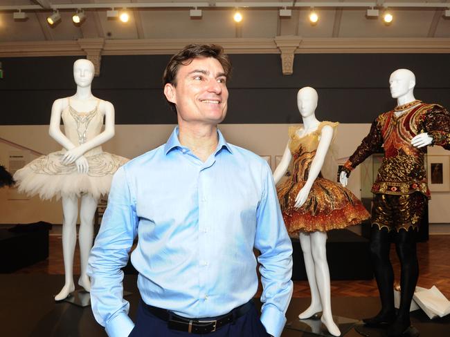 David McAllister with some of the costumes worn by dancers from The Australian Ballet.