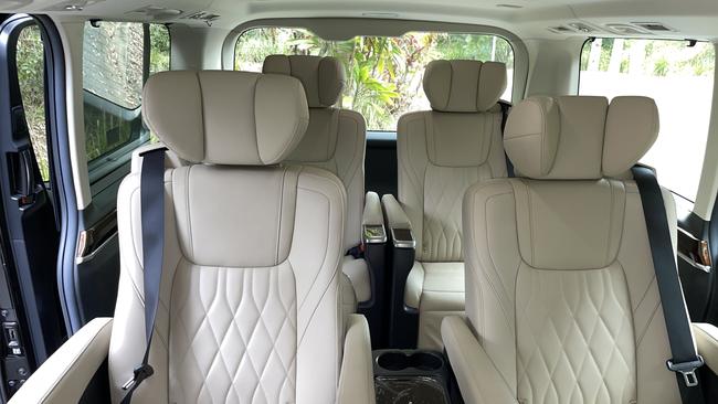 Big captain’s chairs are the highlight of the Toyota Granvia VX interior.