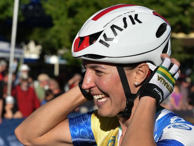 03.01.2018 Pic Ian Wilson. Rebecca Wiasak wins the Elite womens criterium race at the Cycling Australai road national championships in Ballarat