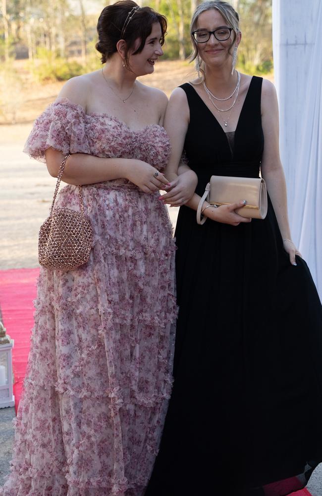 Olivia Molloy and Tamara Gusak arrive at the Gympie State High School formal 2023. November 16, 2023. Picture: Christine Schindler