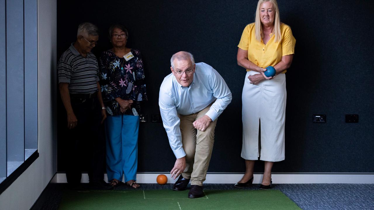 Mr Morrison was hoping to bowl over some more support during his visit. Picture: Jason Edwards