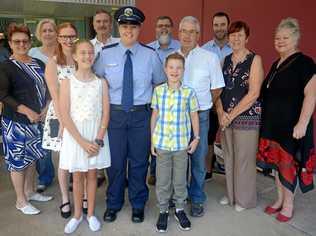 FAMILY SUPPORT: Lorna Oleary-Green, Steph Forster, Chantelle Roper, Brayah Cooper, Amy Green, Owen Green, Bodee Cooper, Colin Frost, John O'Neil, Ryan O'Neil, Wendy O'Neil and Debra Green at the Correctional Services officers' graduation. Picture: Jann Houley