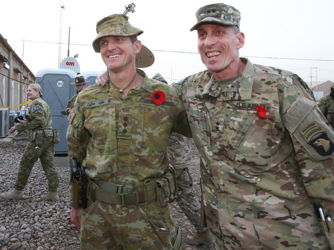 Mates. Australian task force commander Colonel Gavin Keating with US Major General Gary J. Volesky in Iraq. Picture Gary Ramage/News Corp Australia