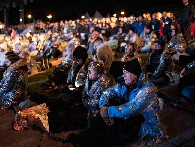 A sea of people attended the Gallipoli Dawn Service, 108 years on from Anzacs landing on the beaches below them. Picture: Cem Tekkesinoglu/Anadolu Agency via Getty Images