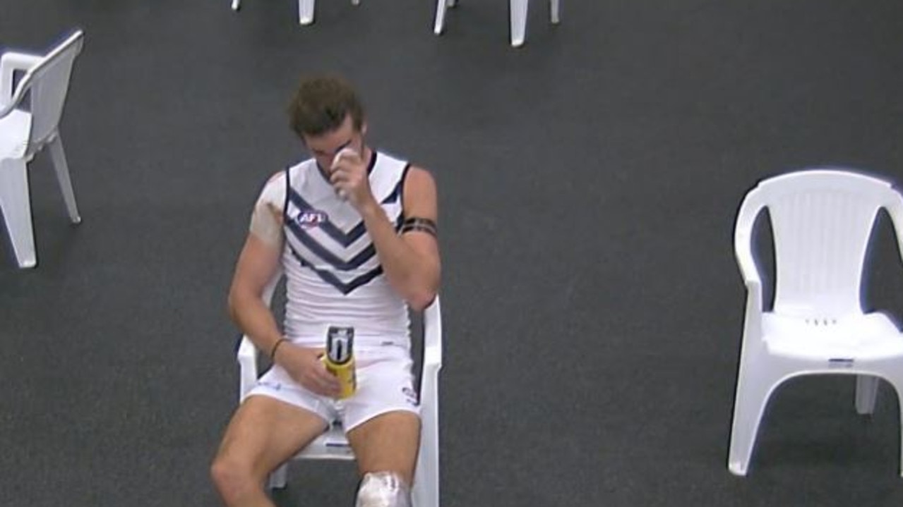 Alex Pearce in the sheds.