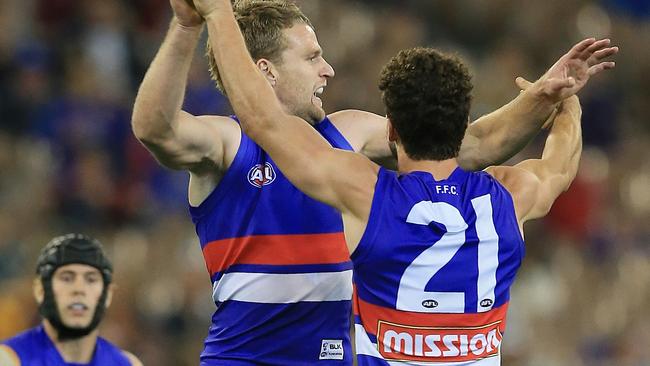 Jake Stringer kicks a goal 4th term. Picture:Wayne Ludbey