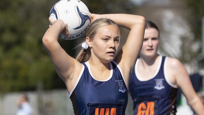 St Margarets Anglican College vs Moreton Bay College Netball at an earlier fixture. Picture: Renae Droop