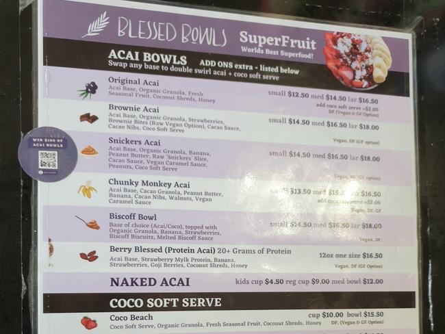 Blessed Bowls says its menu was copied. Picture: news.com.au