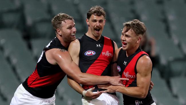 Joe Daniher slotted three goals including the sealer on return. Picture: James Elsby/Getty Images