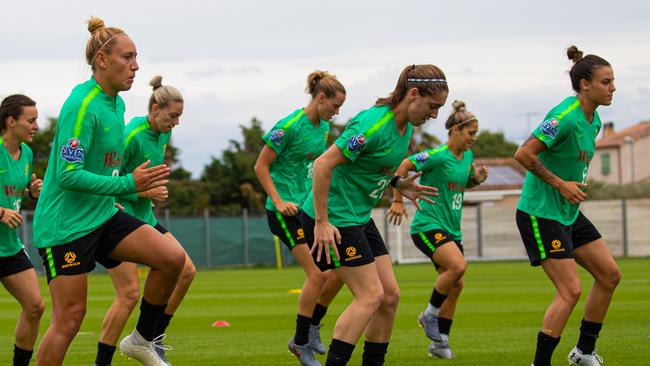 The Matildas training in France at the FIFA Women’s World Cup last month. Picture: FFA