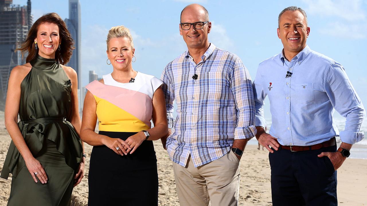 Channel 7's Sunrise stars Natalie Barr, Samantha Armytage, David Koch and Mark Beretta. Picture: Adam Head