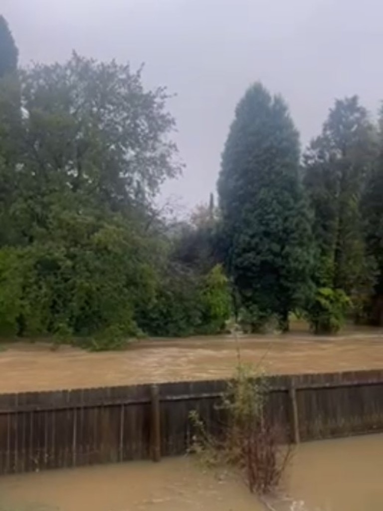 A Bowral resident captured the extent of the flooding from her property. Picture: Supplied