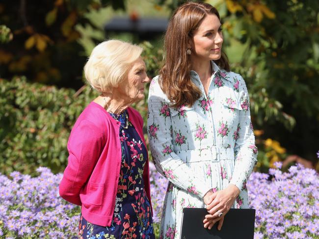 Catherine, Duchess of Cambridge and Dame Mary Berry, who will judge the Platinum Pudding Contest. Picture: Chris Jackson/Getty Images