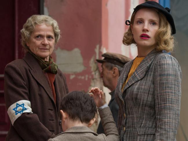 Jessica Chastain in a scene from The Zookeeper's Wife. Village Roadshow films.