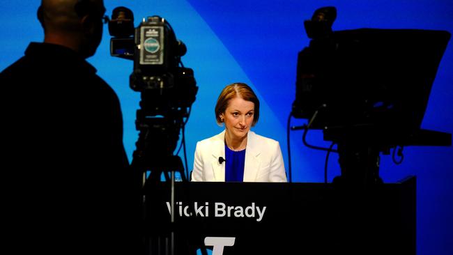 Vicki Brady has delivered her first full-year results as Telstra’s CEO. Picture: NCA NewsWire / Luis Ascui