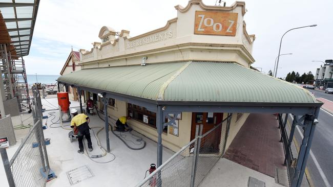 Zootz restaurant is blocked off by construction work after it closed last week. Picture: Tom Huntley