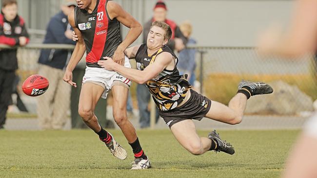 The Tigers will most likely be without Lachlan Gadomski next week after he tore his hamstring against North Launceston. Picture: MATHEW FARRELL