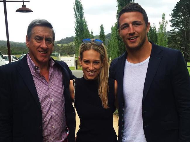 Mitch Hooke, Sam Burgess and Phoebe Burgess pictured in 2015.