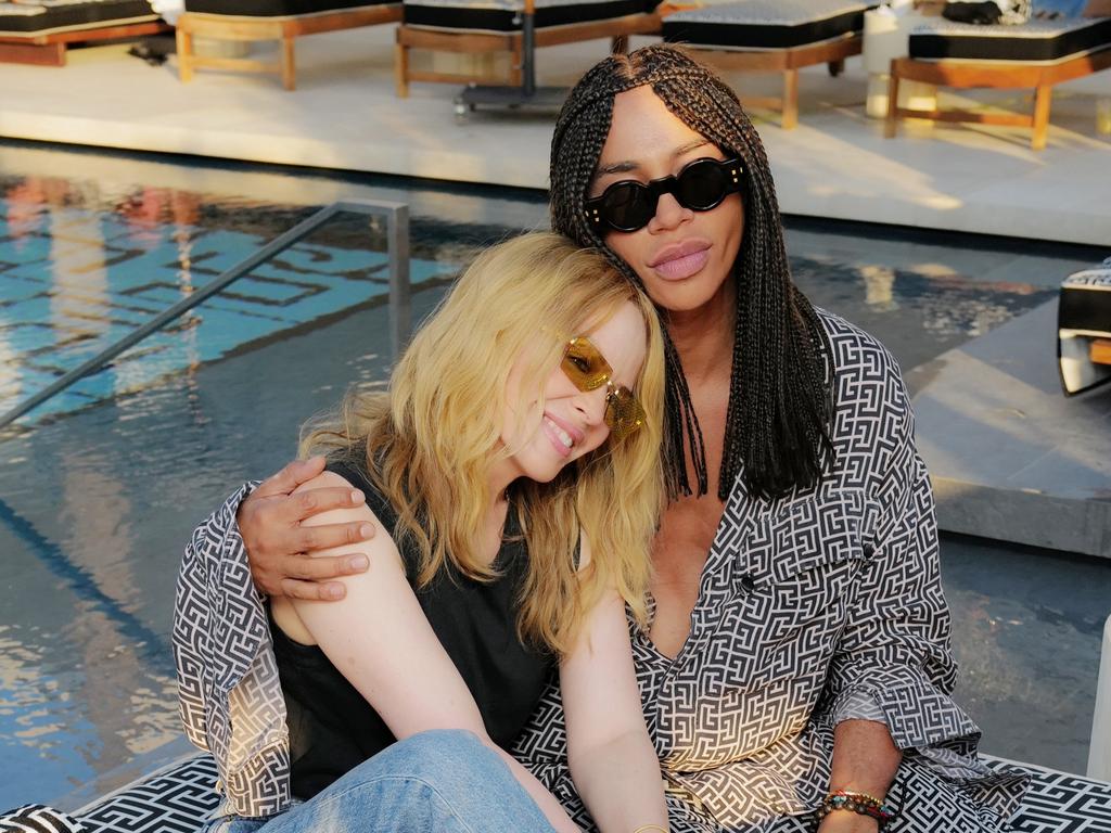 Kylie Minogue and French fashion designer Olivier Rousteing attend the Balmain Brunch &amp; Pool Party in Athens. Picture: Getty Images