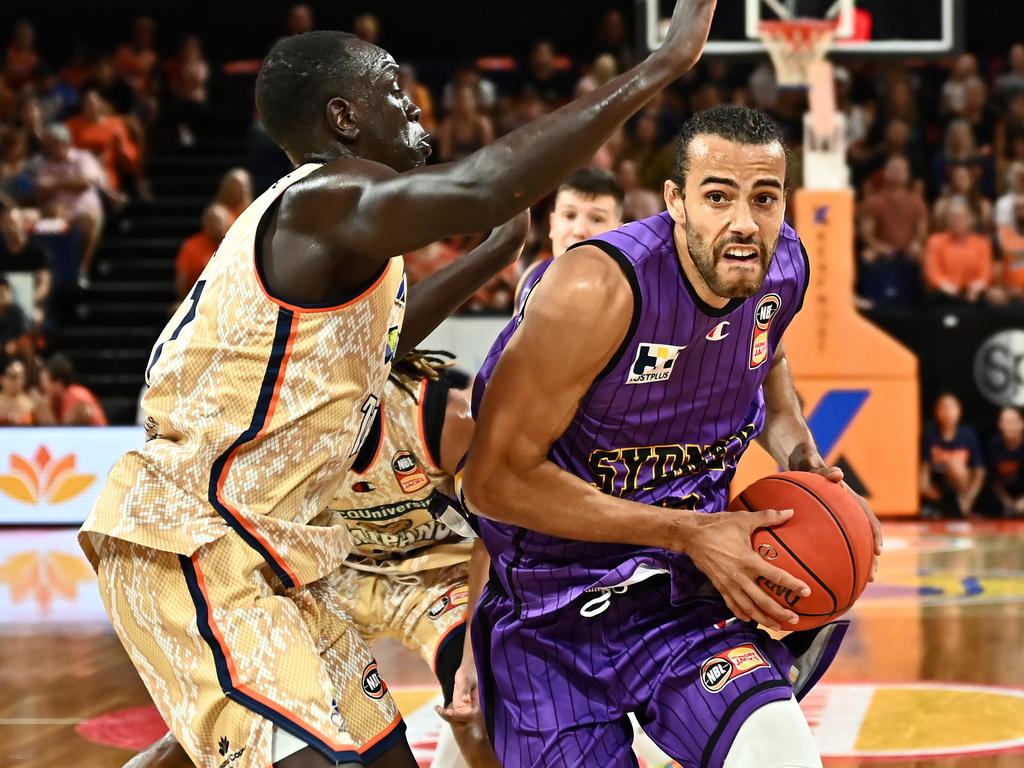 Sydney will be sweating on the fitness of their MVP, Xavier Cooks (R). Picture: Emily Barker/Getty Images