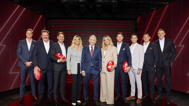 Nick Riewoldt, Brian Taylor, Kane Cornes, Rebecca Maddern, Bruce McAvaney, Abbey Holmes, Dale Thomas, Chad Wingard, Luke Hodge and Matthew Richardson