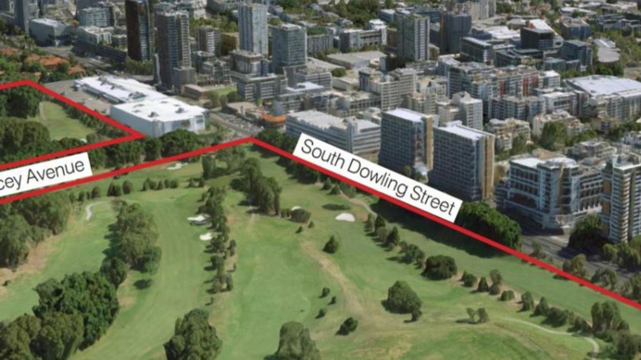 The area of Moore Park Golf Course which would become land for public use.