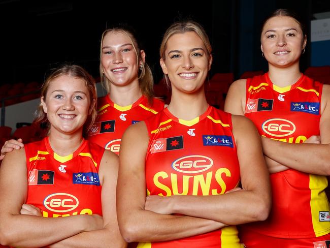 Mackay’s quartet of AFLW Suns (Photo by Dylan Burns/AFL Photos)