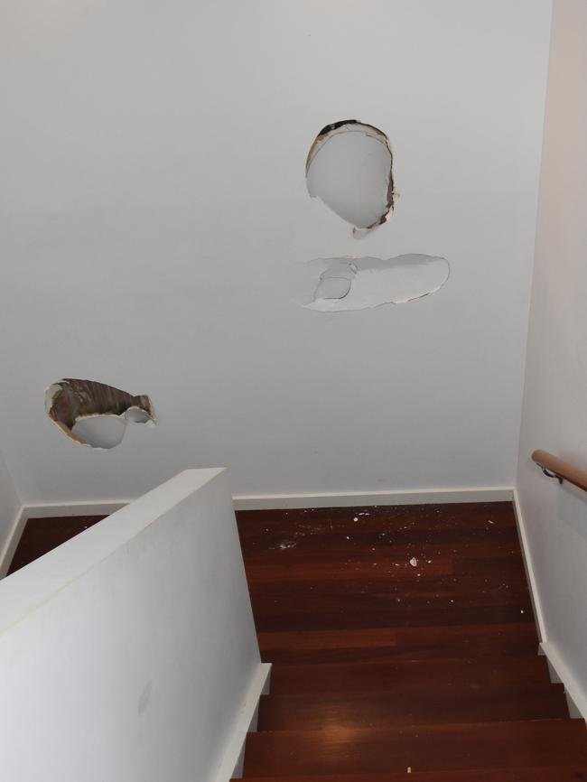 A Victoria Police photo showing damage inside the property.